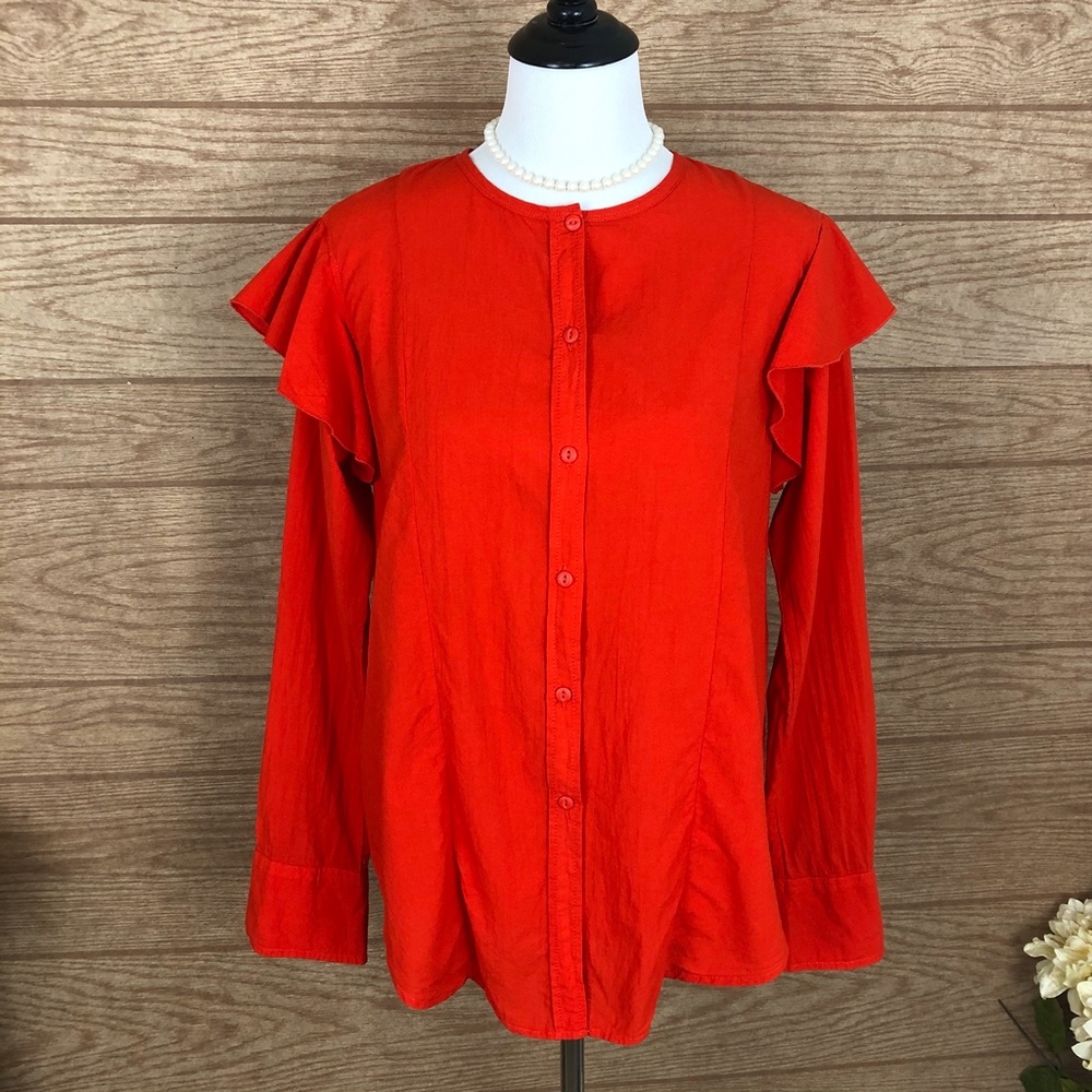 Current Elliott Asley Button Down Ruffle Shirt - image 2